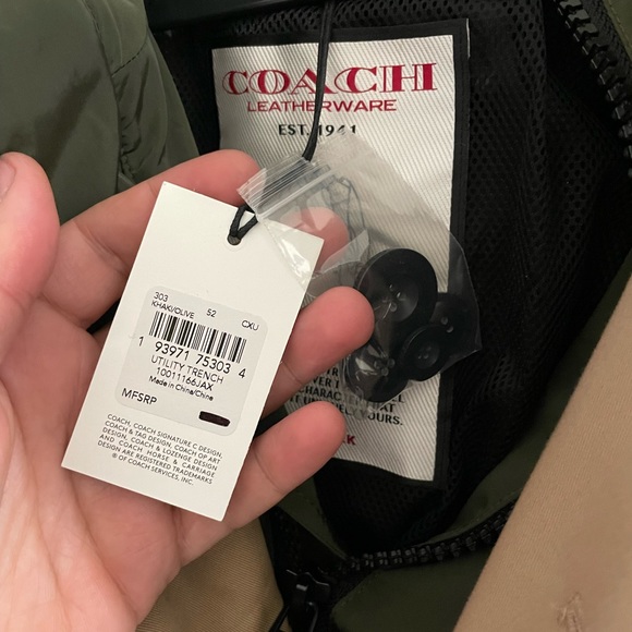 Coach Utility Trench Coat With Nylon Vest Sz 52 / Large NWT $895 - Picture 4 of 8